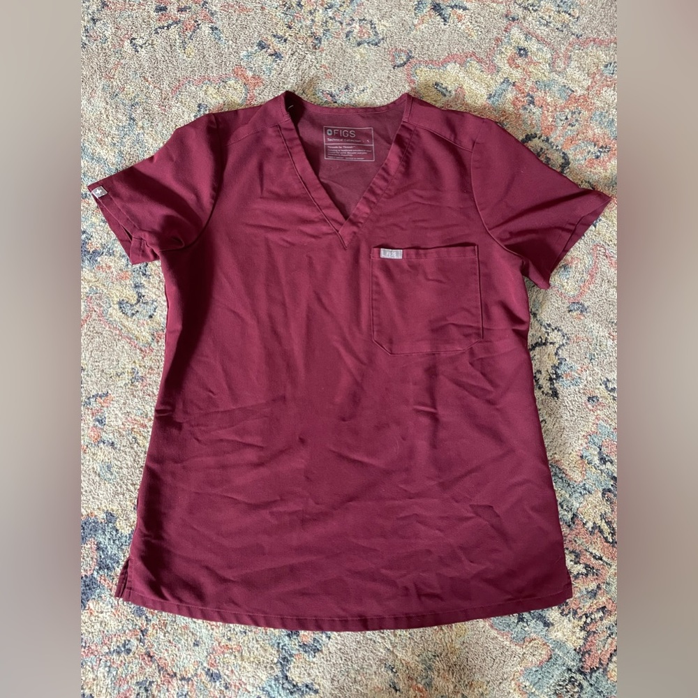 Maroon FIGs scrub top